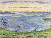 Ferdinand Hodler, Genfersee am Abend von Chexbres aus